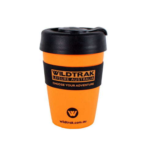 Wildtrak Reusable Travel Coffee Cup Splash Proof 350ml Orange