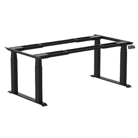 Desky Quad Sit Stand Desk Frame - Matte Black