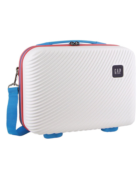 GAP Stripe Hard-Shell Mini Travel Crossbody Bag w/ Zip Pocket 27cm White
