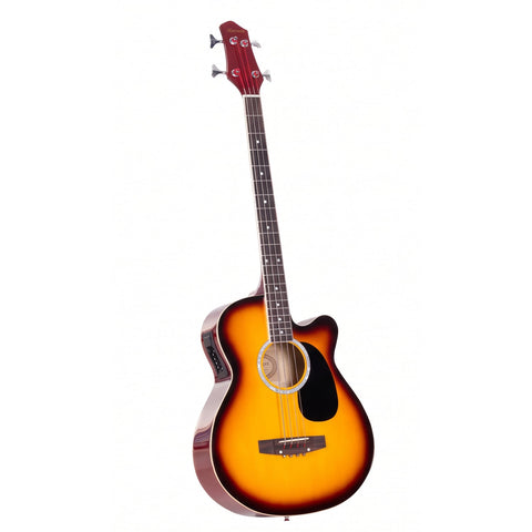 Karrera 4 String Acoustic Bass Guitar Electric Pickup Band Equaliser (Sunburst)