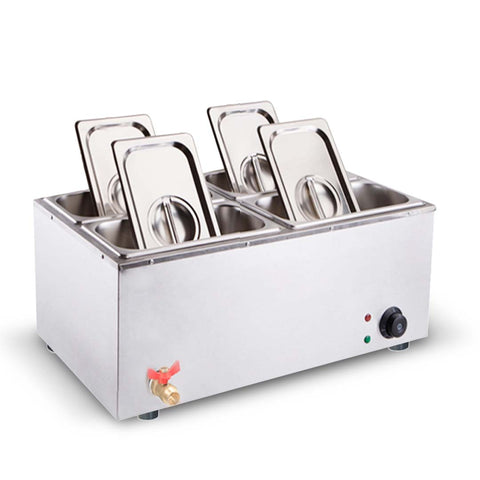 SOGA Stainless Steel Electric Bain-Marie Food Warmer 4 x 1/2 GN