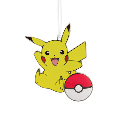 Hallmark Christmas Ornament - Pokemon Pikachu and Poke Ball With Dimension Metal