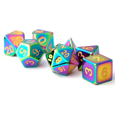 FanRoll by Metallic Dice Games MDG Metal Polyhedral Dice Set - Torched Rainbow Accessories
