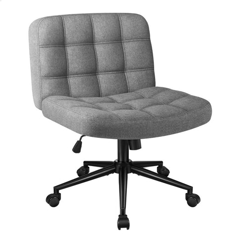 ALFORDSON Office Desk Chair Computer Armless Wide Seat Mid Back Fabric (Grey)