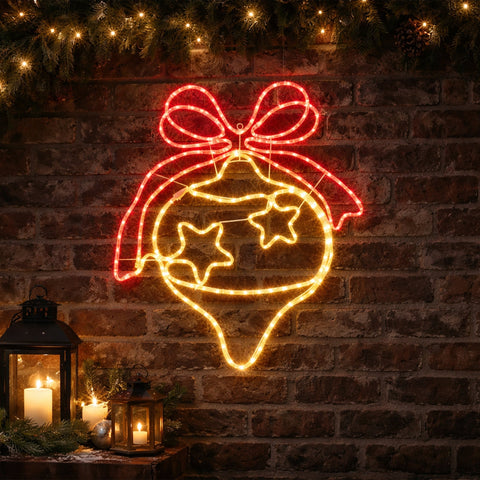 Lexi Lighting 85x70CM Christmas Bauble Silhouette