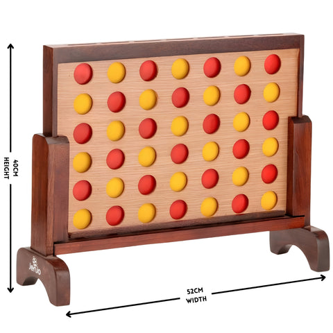 Jenjo Games Mini Four in a Row Hardwood Indoor/Outdoor Board Game