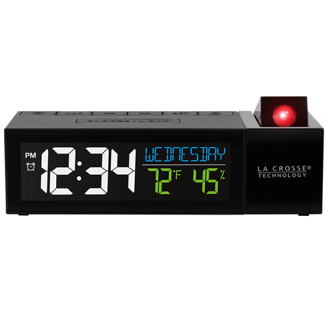 La Crosse Pop-Up Bar Projection Alarm Clock with Temp/Humidity 616-1950