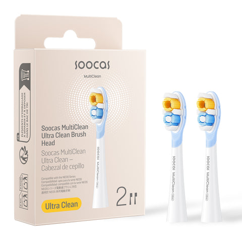 Soocas NEOS II & NEOS II Ultra Clean Toothbrush Head CV 2 Packs T04 (White)