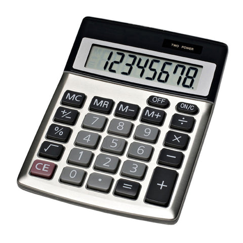 Jastek Compact Portable Desktop 8 Digit Math School or Work Calculator (Metal)