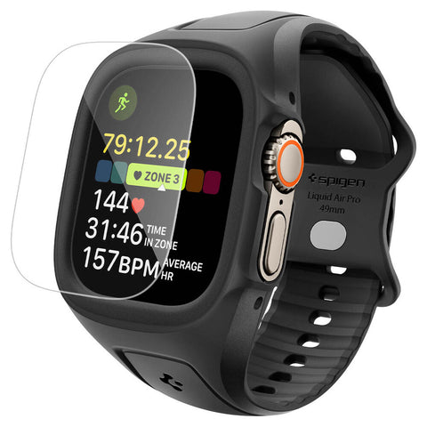 Spigen Apple Watch Ultra 3/2/1 49mm Liquid Air Pro Band Case with Screen Protector (Black)