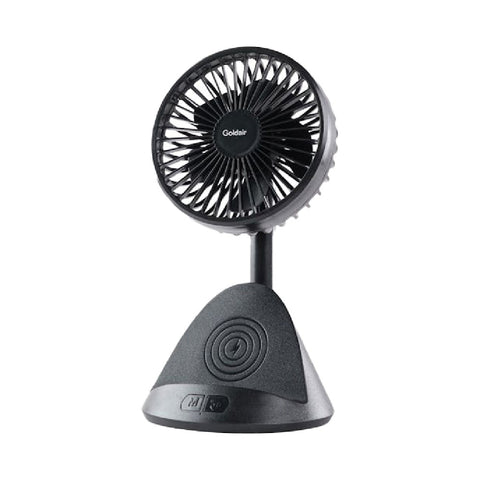 Goldair Portable Rechargeable Desk Fan with Wireless Induction Phone Charger
