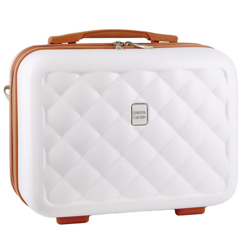 Pierre Cardin Hard-Shell Beauty Cosmetics Travel Carry On Bag 27cm White