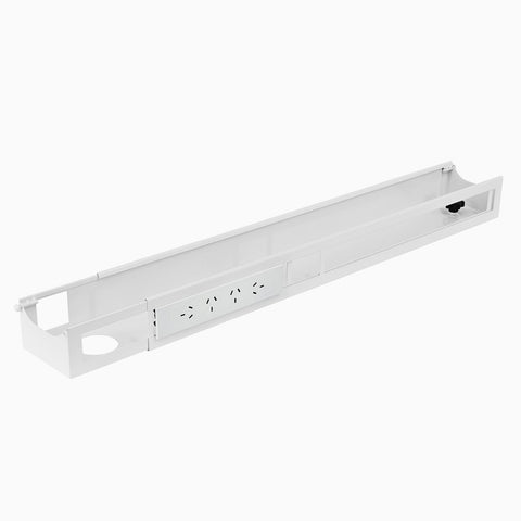 Desky Integrated Cable & Data Channel 4-Plug White