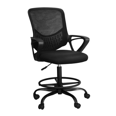 Artiss Office Chair Drafting Stool Mesh Chairs (Black)