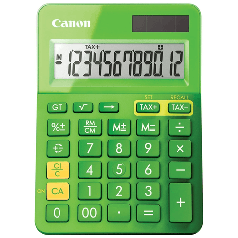 Canon LS-123M Calculator 12 Digit Dual Power Solar (Metallic Green)