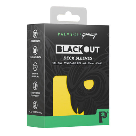 Palms Off Gaming Palms Off Standard 100pc Blackout Deck Sleeves - Yellow