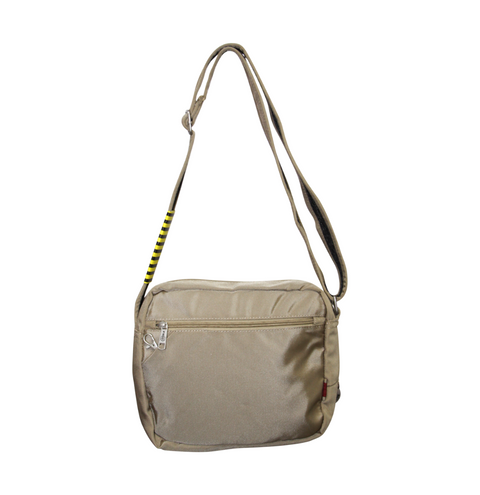 FIB Mens Crossbody Shoulder Bag Travel Satchel Adjustable Strap - Sand