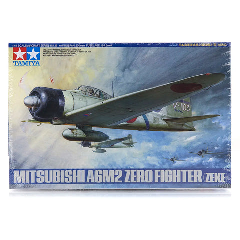 Tamiya 1/48 Mitsubishi A6M2 Zero Zeke Fighter Scaled Plastic Model Kit