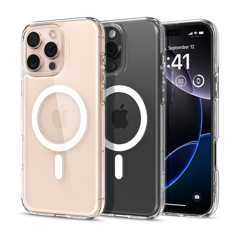 Spigen Apple iPhone 16 Pro Max Ultra Hybrid (MagFit) Case - Clear Case / White Ring