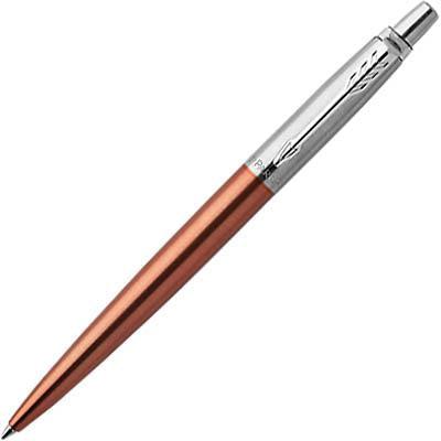Parker Jotter Ballpoint Pen Chelsea Orange Chrome Trim Medium Nib Blue