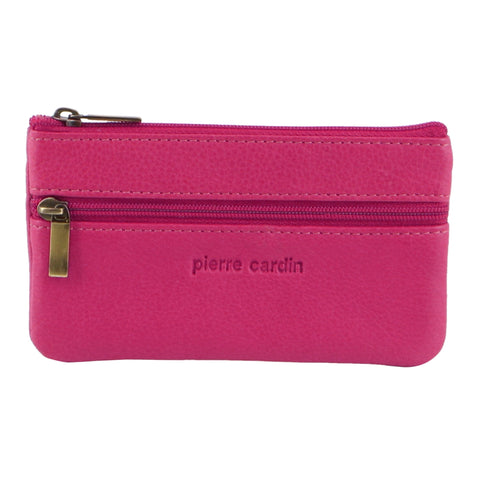 Pierre Cardin Women's Leather Coin Purse/Key Holder Phone Wallet Pink