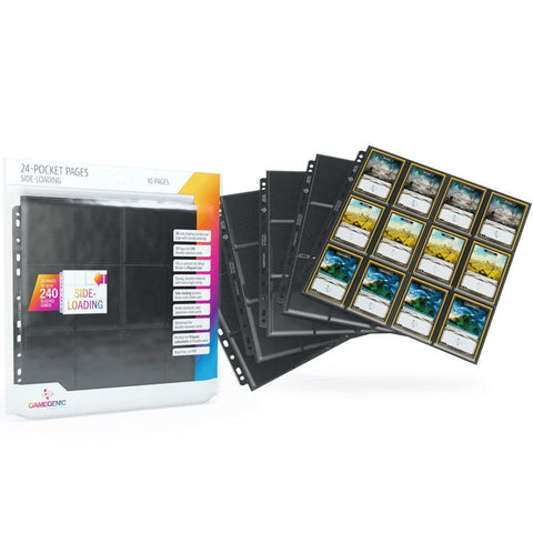 Gamegenic 24 Pocket Sideloading Pages 10Pcs Pack Black