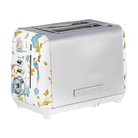 Laura Ashley Elveden 2 Slice Toaster (White/Silver)