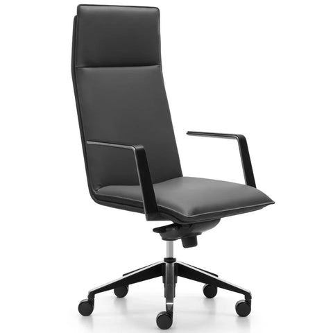 Rapidline Mirage Office Chair High Back Leather (Black)