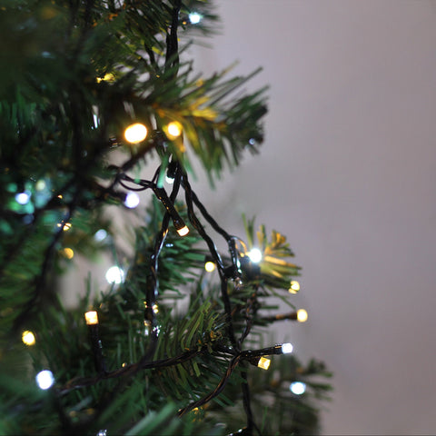 Lexi Lighting 400 Sparkle LED Connectable String Light - Black Cable - Warm White + White Flicker