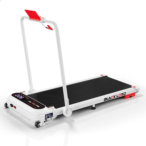 BLACK LORD Treadmill Walking Pad Folding Incline Shock Absorbers 390mm (White)