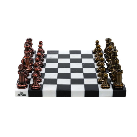Jenjo Games Chess Marble Board w/Resin Pieces
