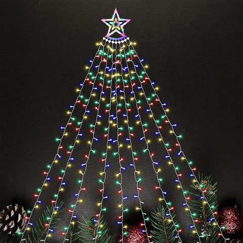 Lexi Lighting Waterfall Star Christmas Lights with Topper Star Multicolour