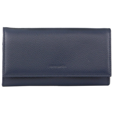 Pierre Cardin Women's Rustic Leather Protected RFID Wallet 19cm Navy