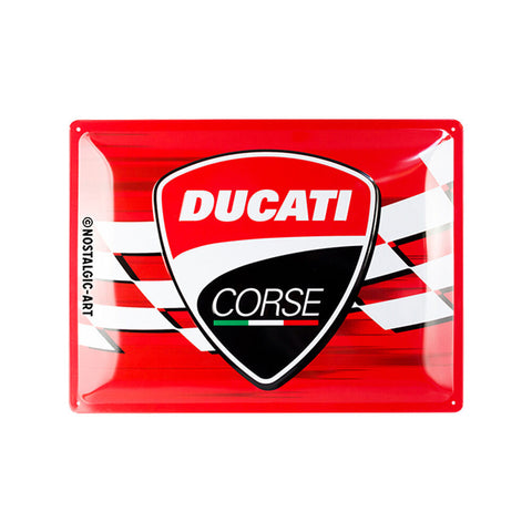 Nostalgic-Art Ducati Corse Logo Metal Decorative Sign Plaque Large 30x40x0.5cm