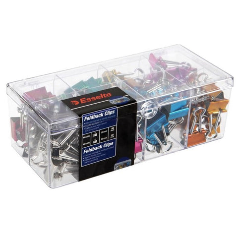 Celco Foldback Clip 19mm Assorted Colours Metallic Pack of 96