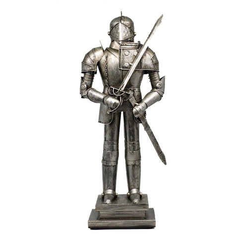 Boyle Metal Knight Handmade Ornament Home Decor Silver Decorative Statue 46cm