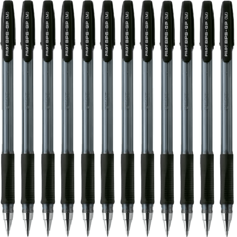 Pilot Box 12 BPS-GP SuperGrip Ballpoint Pen Medium 1.0mm (Black)