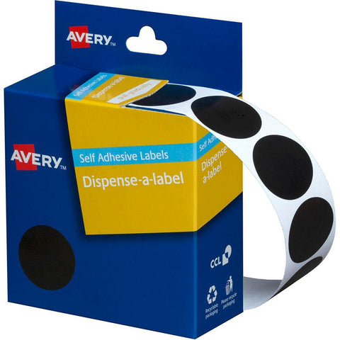 Avery 937250 Round Label Dispenser 24mm (Black) [Box 500]