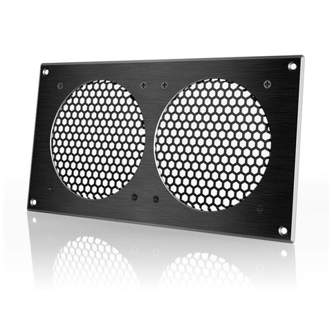 AC Infinity Airplate S7 Dual Grille Passive Ventilation Black 2x120mm