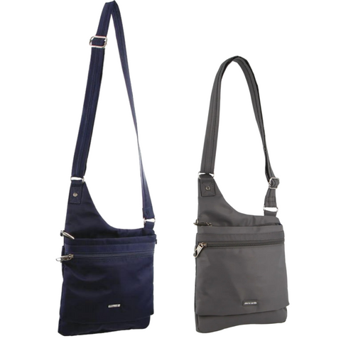Pierre Cardin RFID Crossbody Bag Set - Navy and Grey