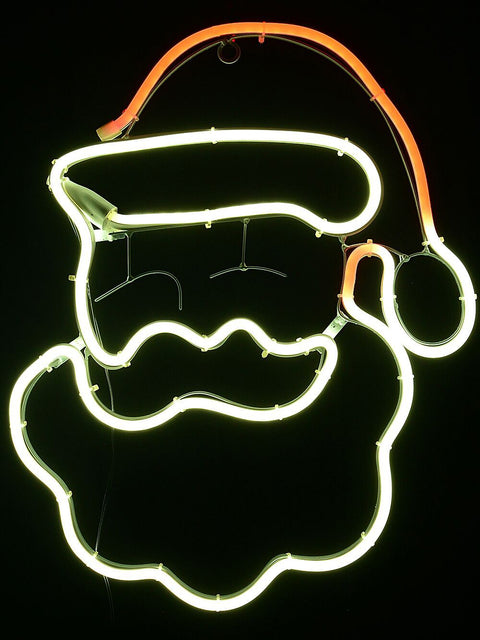 Christmas Warehouse - OUDRS306 41cm Radiant Santa Portrait Outdoor Red & White LED Neon Flex Display White with Red