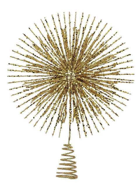 Christmas Warehouse - DECRTT65 Large Gold Glitter Starburst Christmas Tree Topper | 38cm Gold