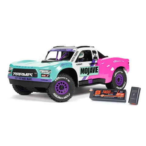 ARRMA Mojave Grom 223S BLX RC Short Course Truck Electric Brushless 4WD 1/16 Scale RTR (Teal/Pink)