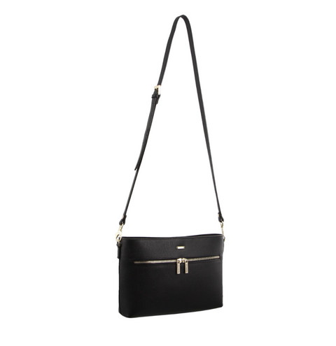 Morrissey Italian Structured Leather Cross Body Handbag (MO3028) Bag - Black