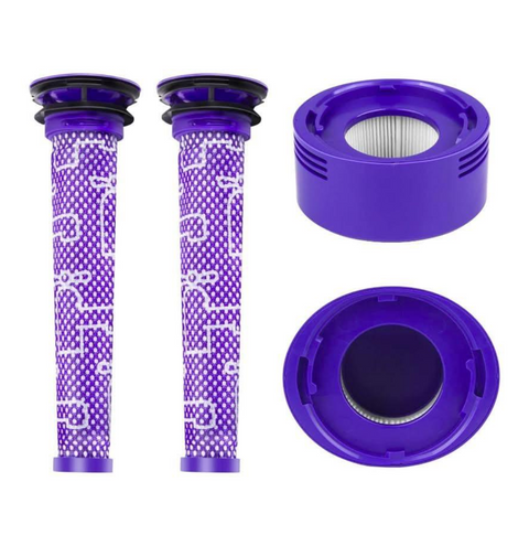 [4 Pack] Compatible Filters for Dyson V7 V8 Vacuum Parts | 2x Pre-Filters and 2x HEPA Post-Filters Replaces Part # 965661-01 and 967478-01