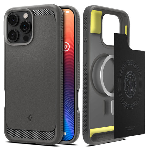 Spigen Apple iPhone 16 Pro Rugged Armor (MagFit) Case - Grey