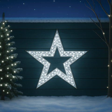 Lexi Lighting 2D 1.2M Mesh Star with twinkle LED - White