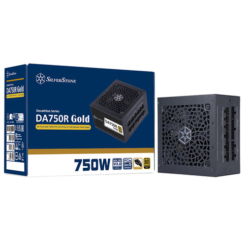 SilverStone 750W ATX 3.0 PCIe 5.0 80+ Gold Modular Power Supply (SST-DA750R-GMA)