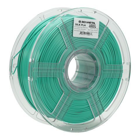 3D META Silk PLA 3D Printing Filament - Light Green