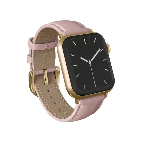 Burga Apple Watch 42/44/46/49 Leather Band - Gold Clasp (Pink)
